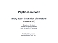 History of Peptide Research in Łódź