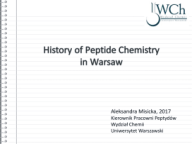 History of Peptide Research in Warsaw